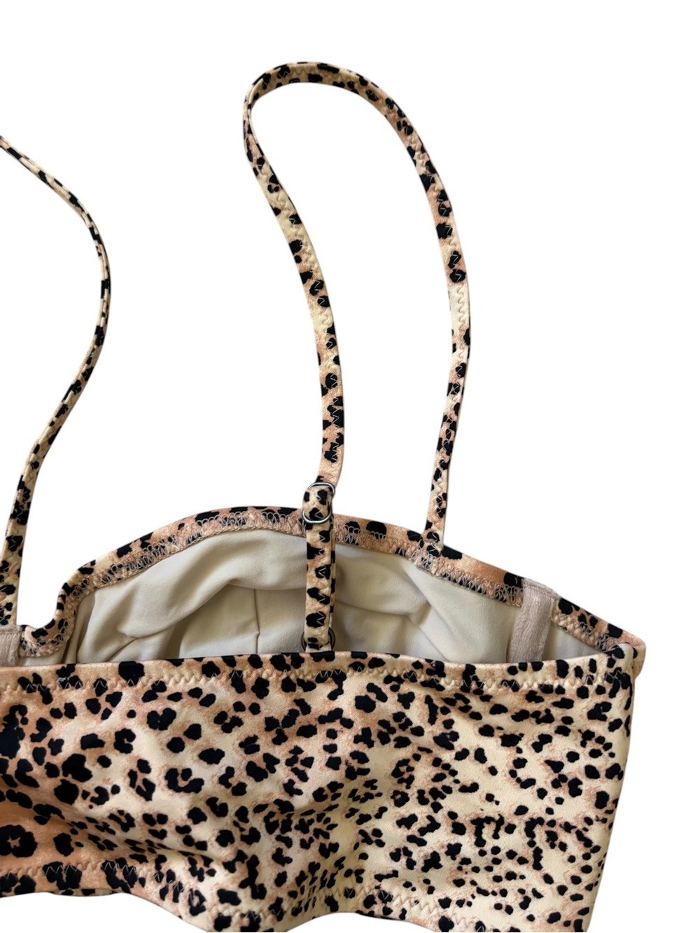 Ulla Johnson Aleena Snow Leopard-Print Bikini Top Size XL - Picture 11 of 12
